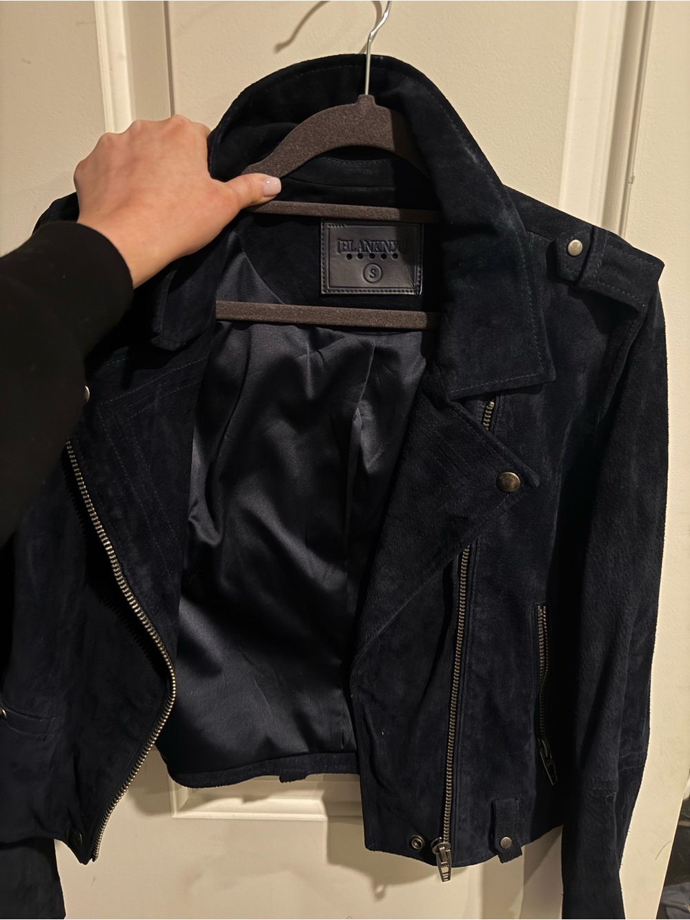 Blank NYC Women's Black Suede Moto Jacket